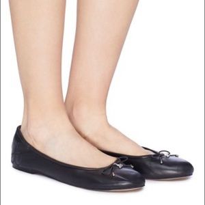 Sam Edelman Felicia Black Leather Ballet Flats